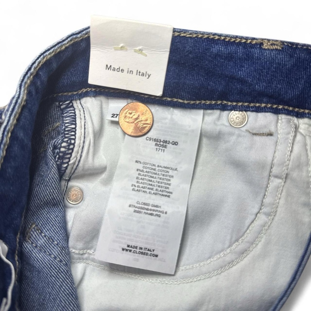 NWT CLOSED ROSE Women's High-Rise Slim Cut Faded Denim Blue Jeans — Size 27 - Picture 2 of 8